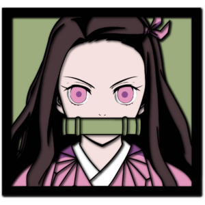 Nezuko Kamado Demon Slayer layered shadow box design laser cutting files