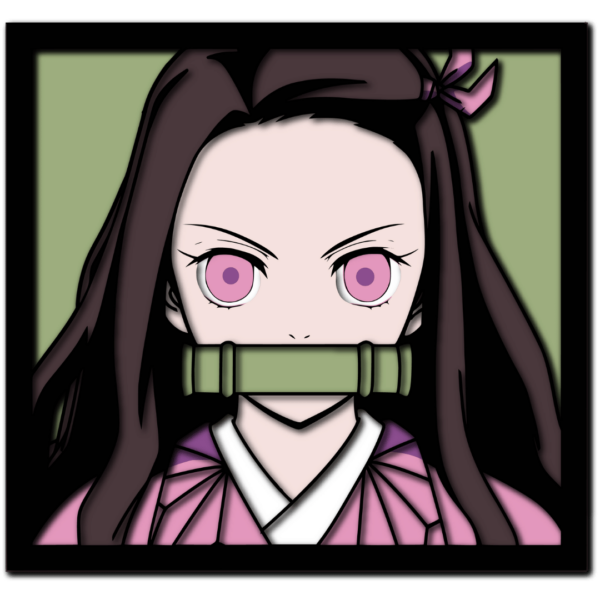Nezuko Kamado Demon Slayer layered shadow box design laser cutting files