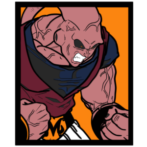 Majin Buu Dragon Ball layered design laser cutting wood paper files