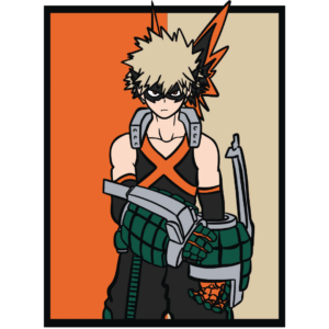 Katsuki Bakugo My Hero Academia multilayer shadow box cutting template SVG
