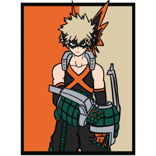 Katsuki Bakugo My Hero Academia multilayer shadow box cutting template SVG