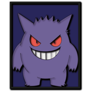 Gengar layered design Pokemon cutting template ghost type wood paper