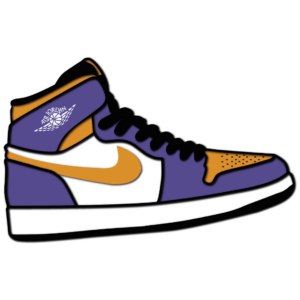 Air Jordan 1 Laker v3 multilayer design sneaker cutting template wood paper