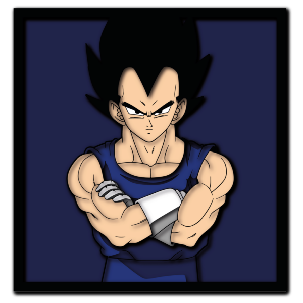 Vegeta multilayer design Dragon Ball cutting template wood paper files