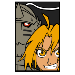 Elric brothers layered design Fullmetal Alchemist cutting template laser