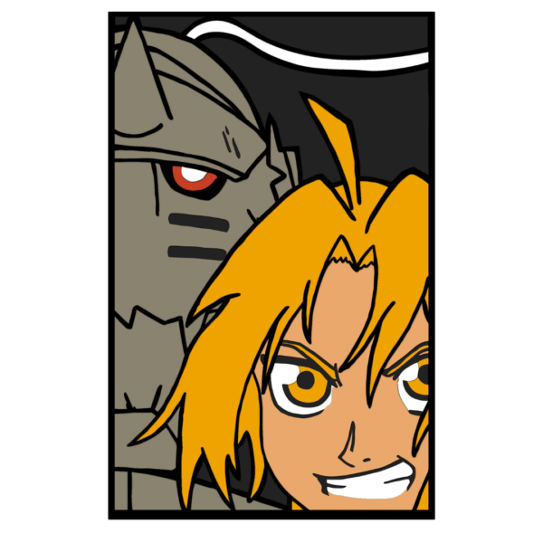 Elric brothers layered design Fullmetal Alchemist cutting template laser