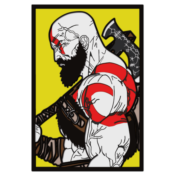 Kratos layered design God of War cutting template wood paper files