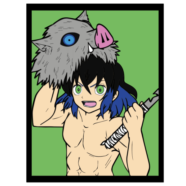 Inosuke layered design Demon Slayer cutting template laser wood files