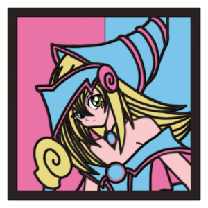 Dark Magician Girl layered design Yu-Gi-Oh cutting template laser wood