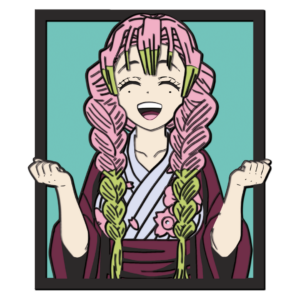 Mitsuri layered design Demon Slayer cutting template wood paper files