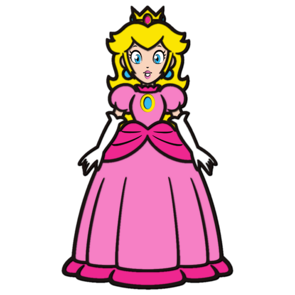 Princess Peach multilayer design Mario cutting template wood paper SVG