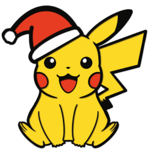 Christmas Pikachu layered design Pokemon holiday cutting template SVG files