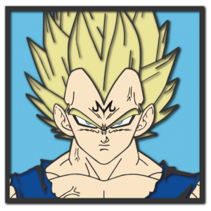 Majin Vegeta Dragon Ball layered design files cutting laser wood