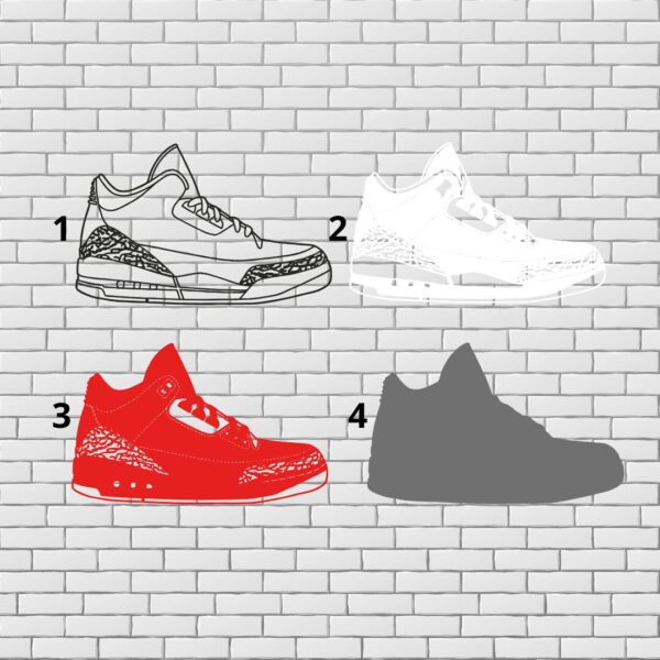 Sneaker Air Jordan 3 Multilayer Design for Laser Cutting - Image 5