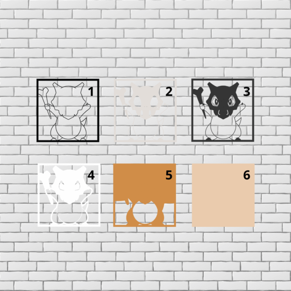 Cubone SVG for 3D Pokémon Wood Art | Layered File for Laser & Cricut - Image 3