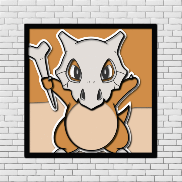 Cubone SVG for 3D Pokémon Wood Art | Layered File for Laser & Cricut - Image 4