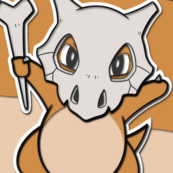 Cubone SVG for 3D Pokémon Wood Art | Layered File for Laser & Cricut - Image 2