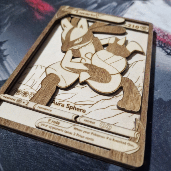 Lucario V 3D Wooden Pokémon Card - SVG Laser Cut File for TCG Fans - Image 2