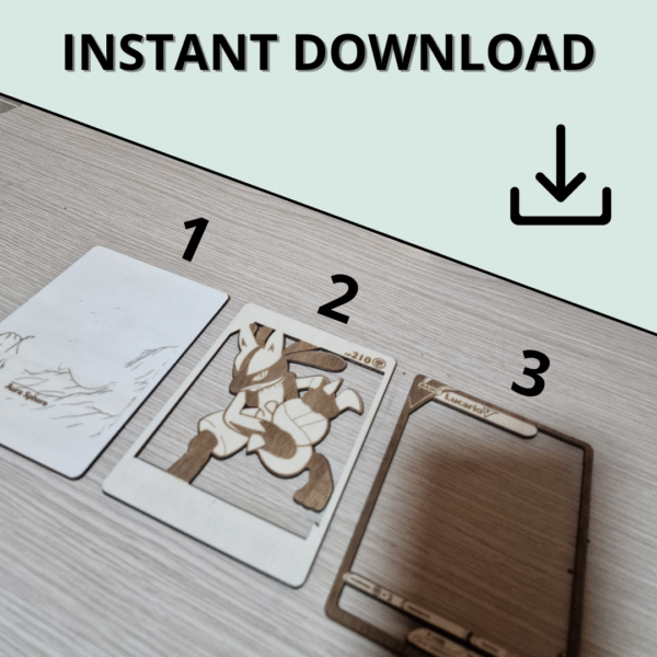 Lucario V 3D Wooden Pokémon Card - SVG Laser Cut File for TCG Fans - Image 4